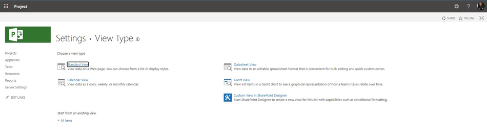 Creating applications views in MS SharePoint