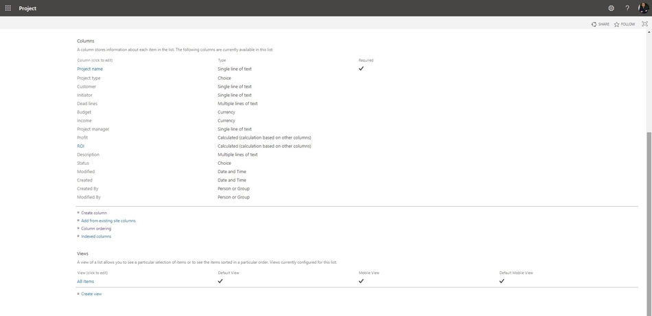 How to create applications columns in MS SharePoint