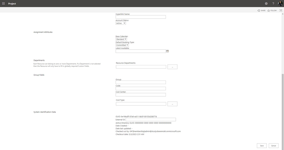 Describing the resource in MS Project