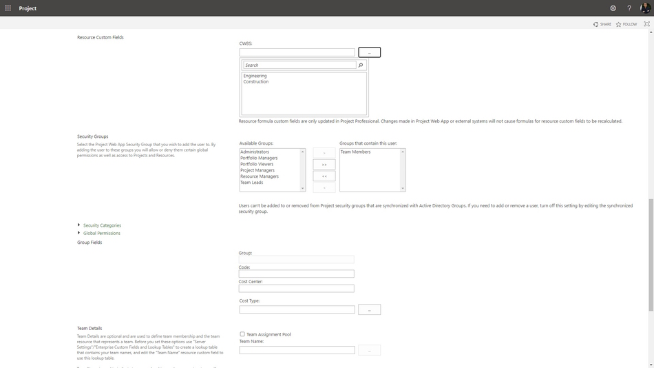 Creating enterprise specialists in MS Project Server page 2