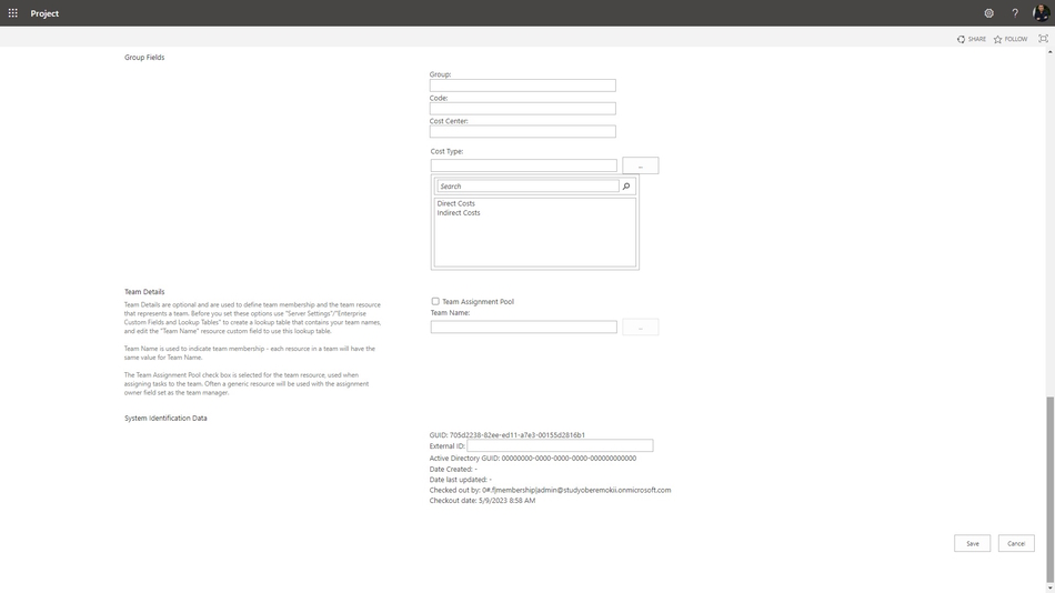 Creating enterprise equipment resources in MS Project Server page 2