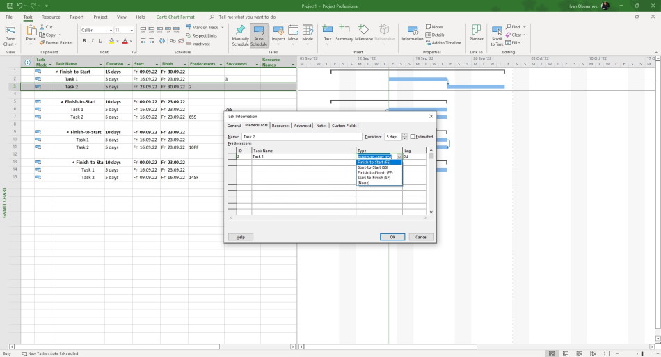 Tools for setting up dependencies between tasks