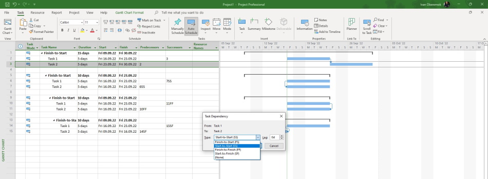 Different tool for setting up dependencies between tasks