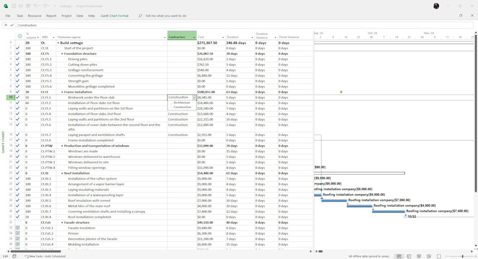 Add corporate contractors to a project in MS Project Pro