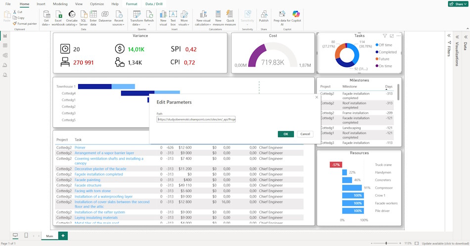 Setting up the "Portfolio interaction management" report