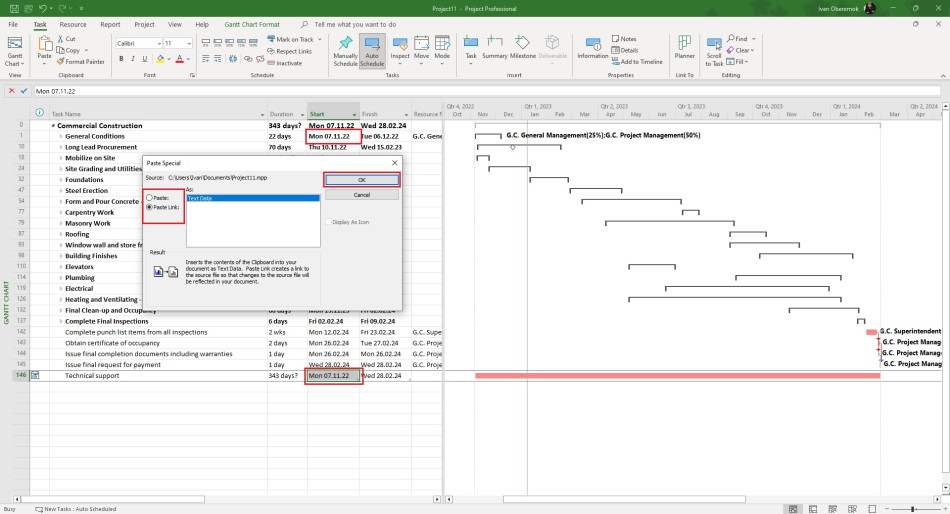 Customizing the automatic task duration detection in MS Project Pro