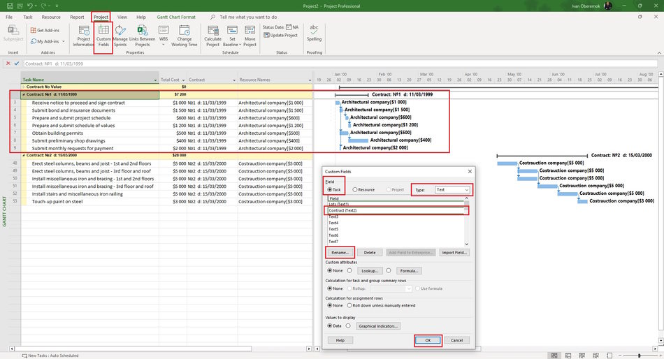 Assigning contractor resources in MS Project Pro