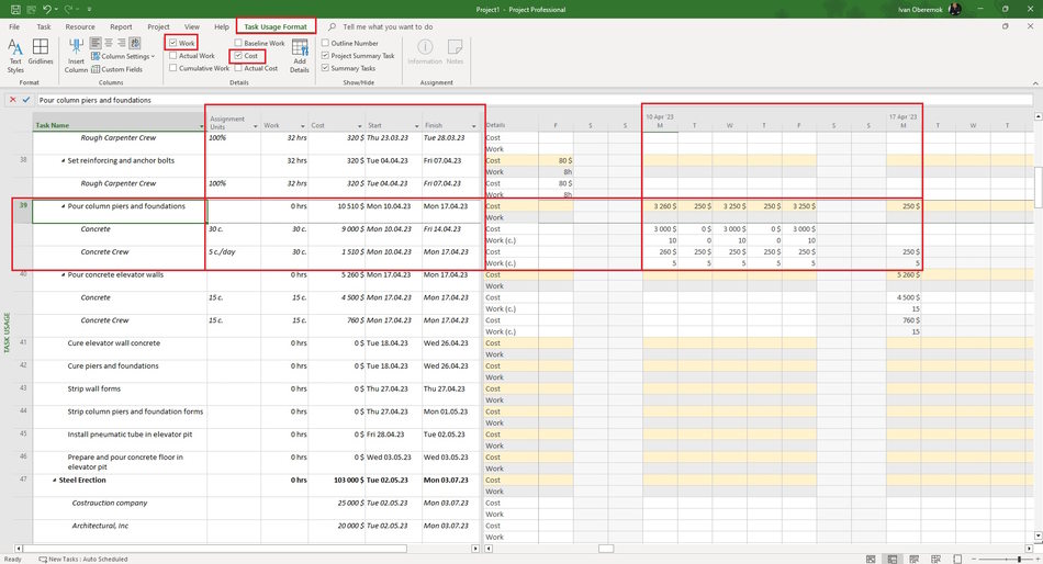 Clarification of the appointment of teams in the automatic scheduling of the duration of tasks in MS Project Pro